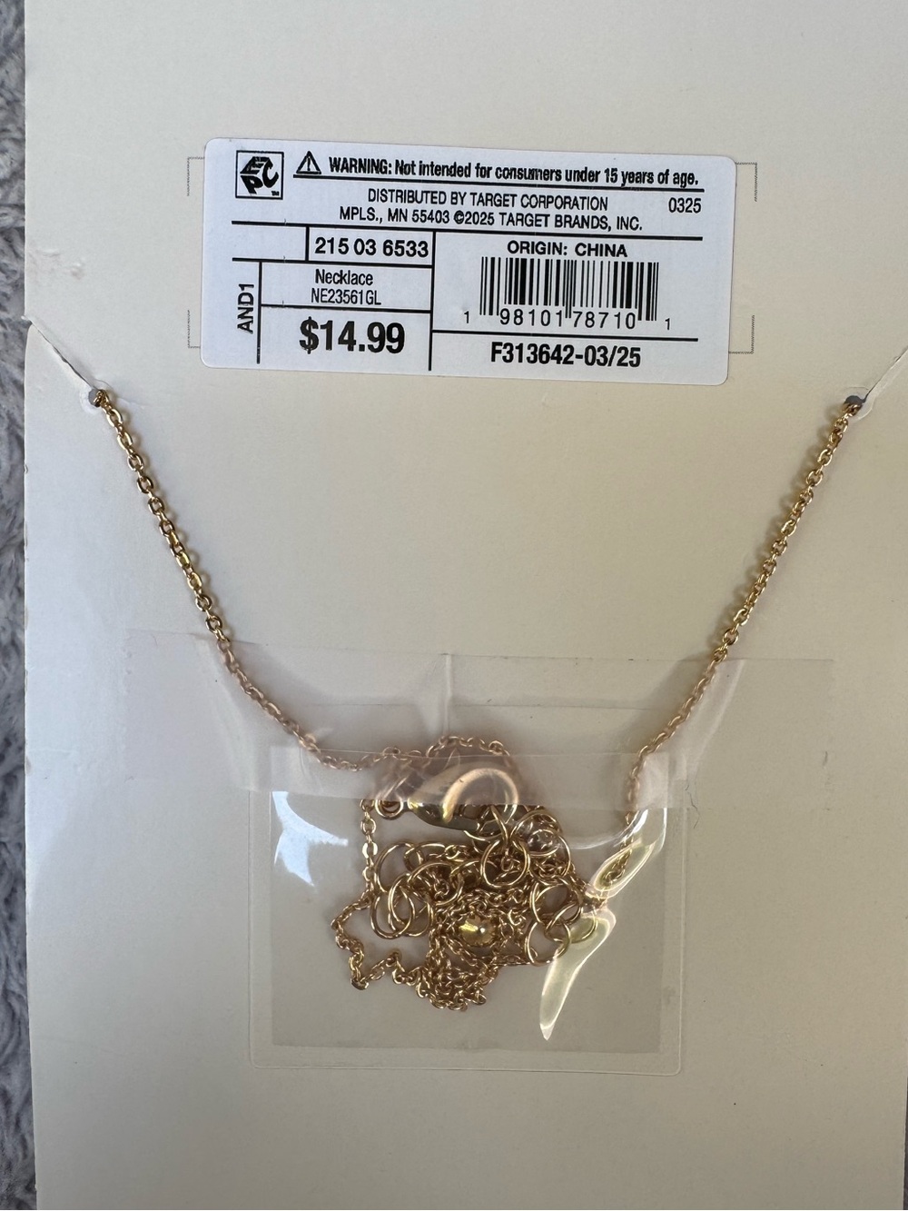 Lot of 4 A New Day Gold Toned Jewelry Heart Charm Short Necklace & Trio Studs - Picture 4 of 7